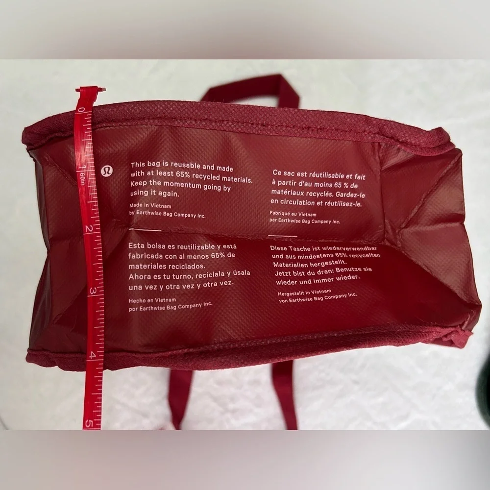 Lululemon Fire Red Fade Reusable Tote Bag with Snap - Picture 2 of 3